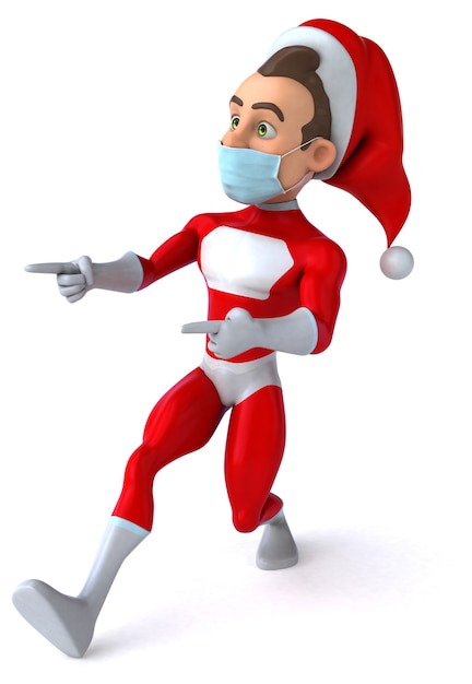 Fun super Santa Claus with a mask