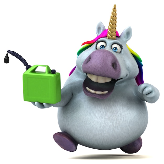 Fun unicorn - 3D Illustration