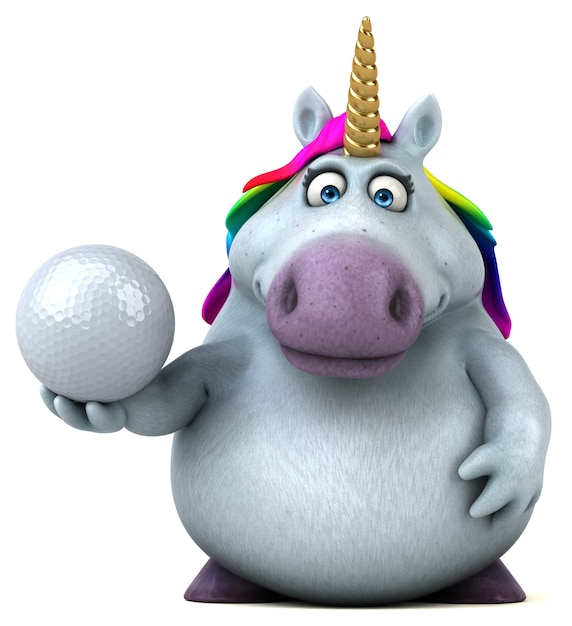 Fun unicorn - 3D Illustration