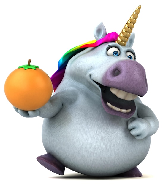 Fun unicorn - 3D Illustration