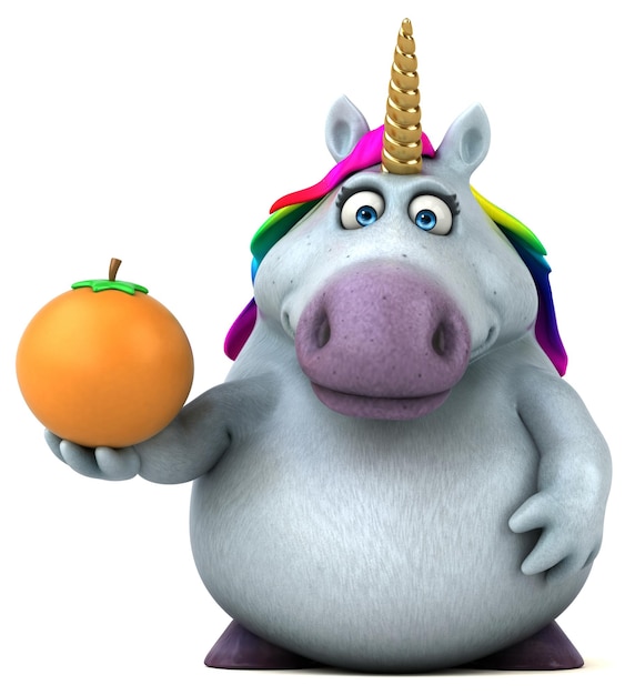 Fun unicorn - 3D Illustration