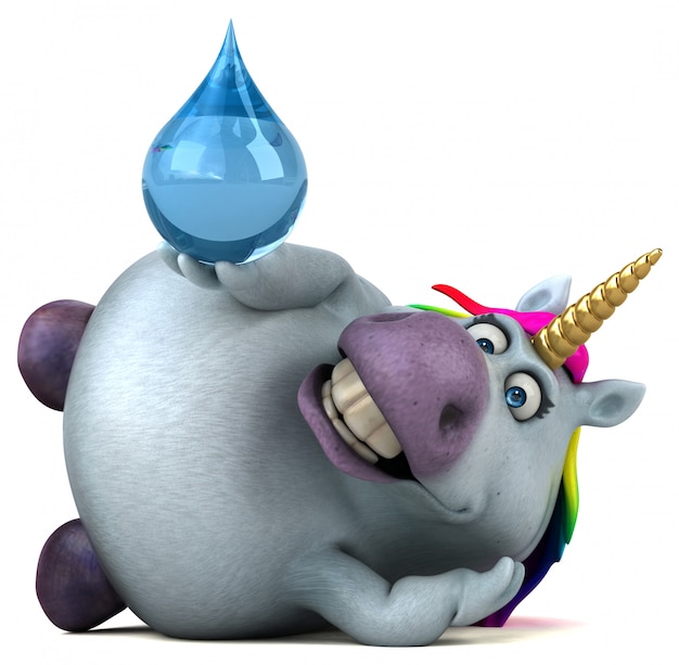 Fun unicorn - 3D Illustration