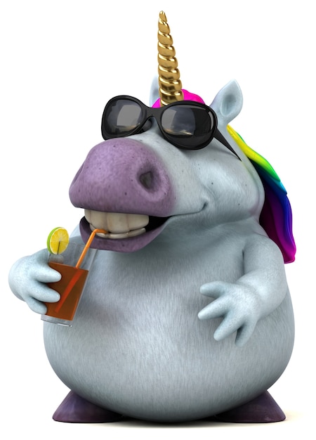 Fun unicorn 3D Illustration