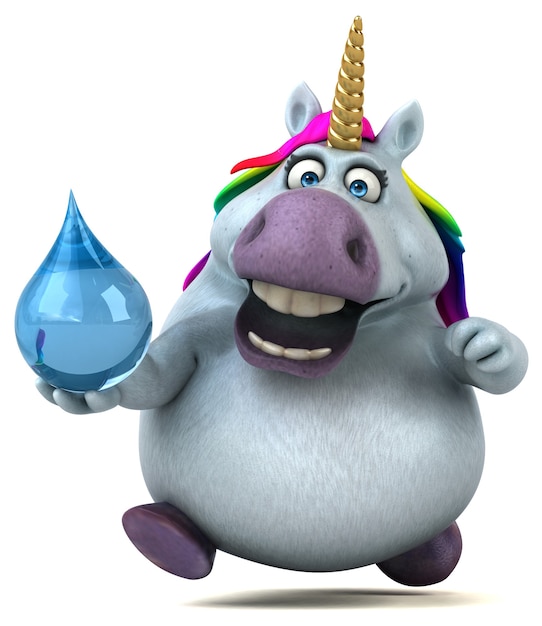 Fun unicorn - 3D Illustration