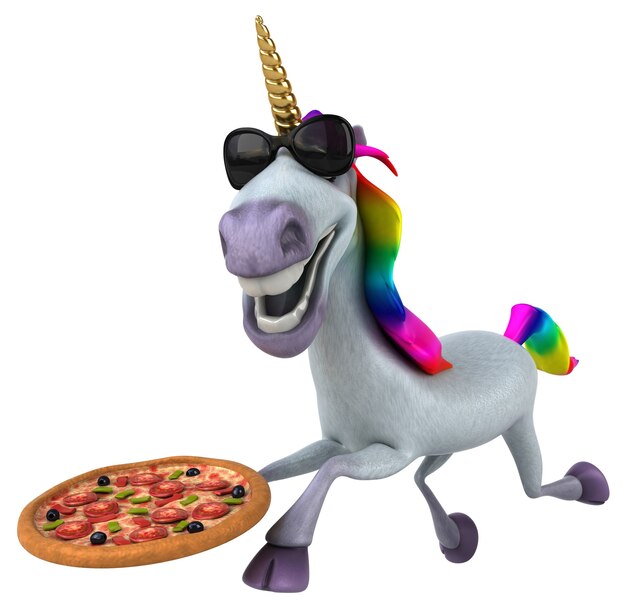 Fun unicorn - 3D Illustration