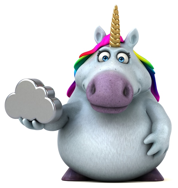 Fun unicorn - 3D Illustration