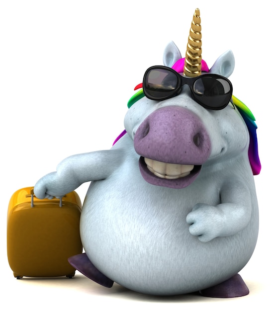 Fun unicorn - 3D Illustration