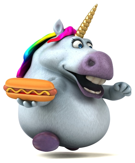 Fun unicorn - 3D Illustration