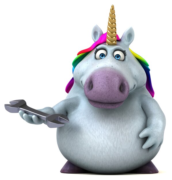 Fun unicorn - 3D Illustration