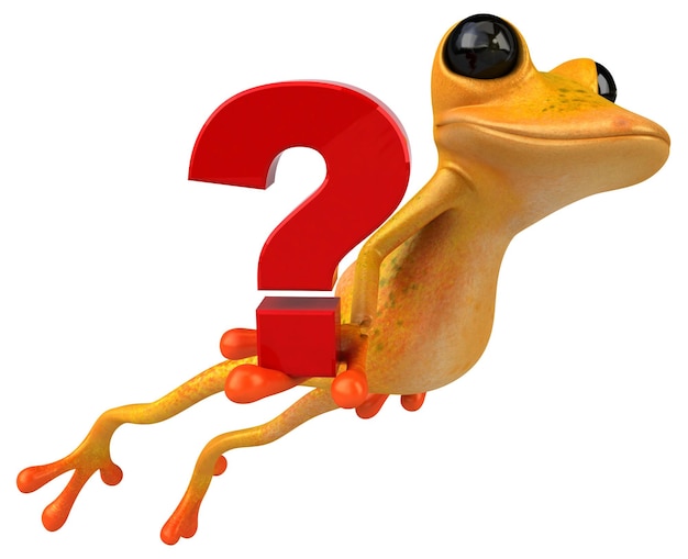 Fun yellow frog 3D Illustration