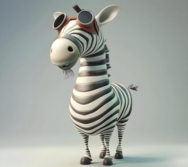 Fun Zebra 3D Illustration