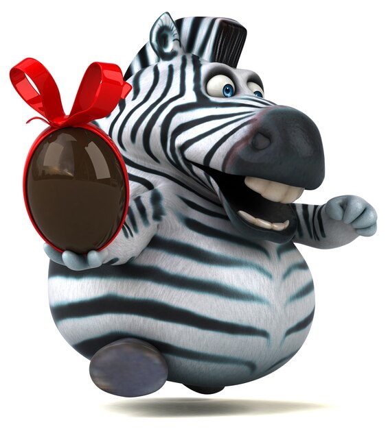 Fun zebra - 3D Illustration