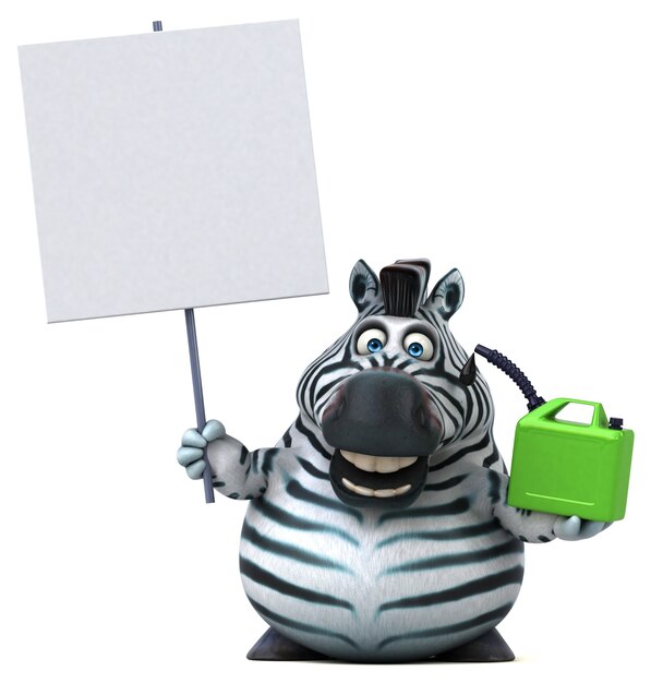 Fun zebra - 3D Illustration