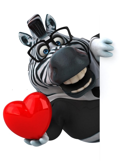 Fun zebra - 3D Illustration