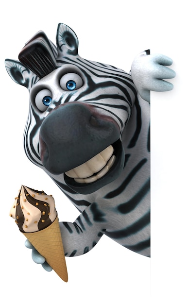 Fun zebra - 3D Illustration