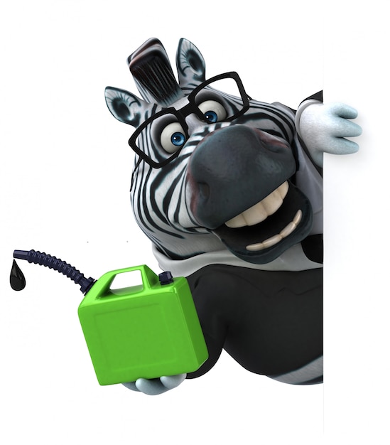 Fun zebra 3D Illustration