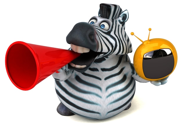 Fun zebra - 3D Illustration