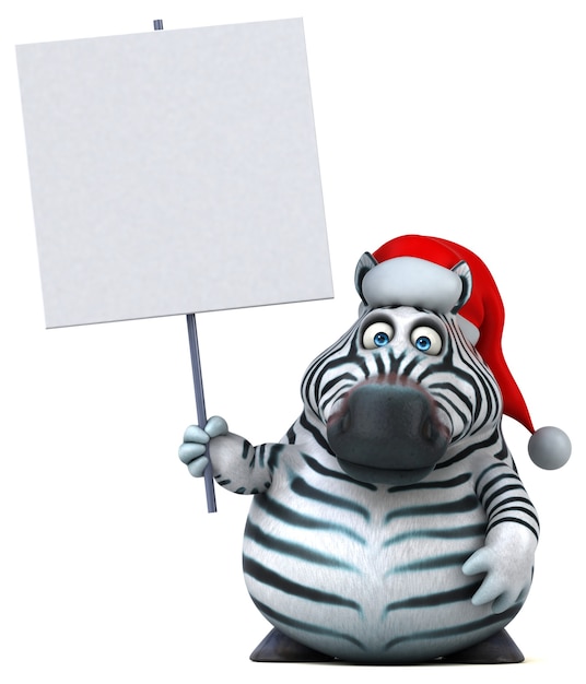 Fun zebra - 3D Illustration