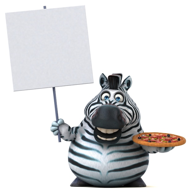 Fun zebra - 3D Illustration