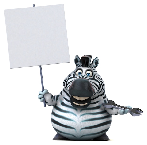 Fun zebra - 3D Illustration