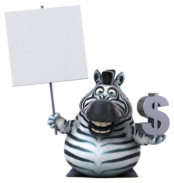 Fun zebra - 3D Illustration