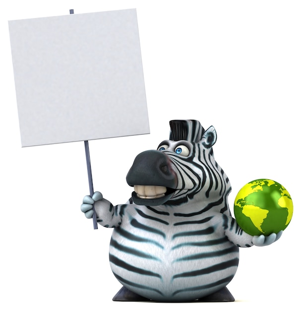 Fun zebra - 3D Illustration