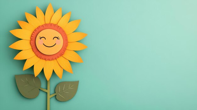 A funky cartoon of a sunflower with a smiling face and vibrant petals groovy cartoon