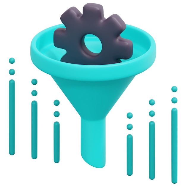 funnel 3d render icon illustration