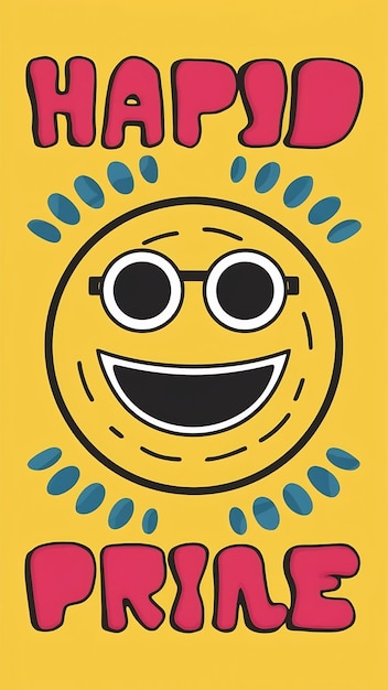 Photo funny acid character happy poster hippie smile print