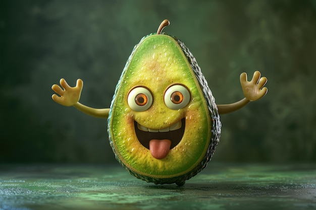 Photo funny avocado character