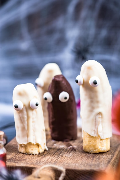 Funny banana ghost Helloween kids party food