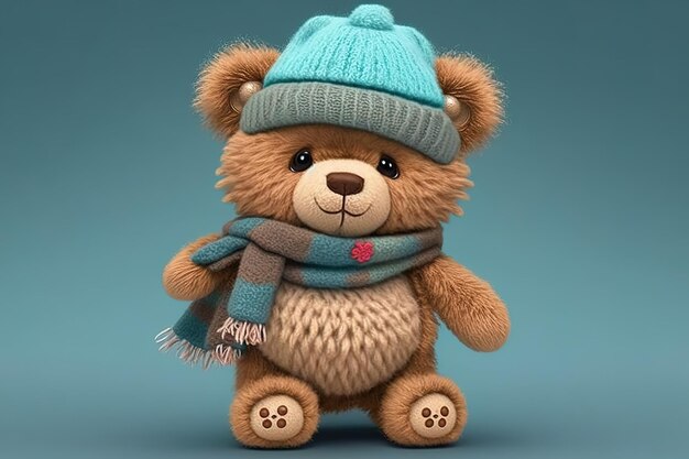 Funny bear cartoon character