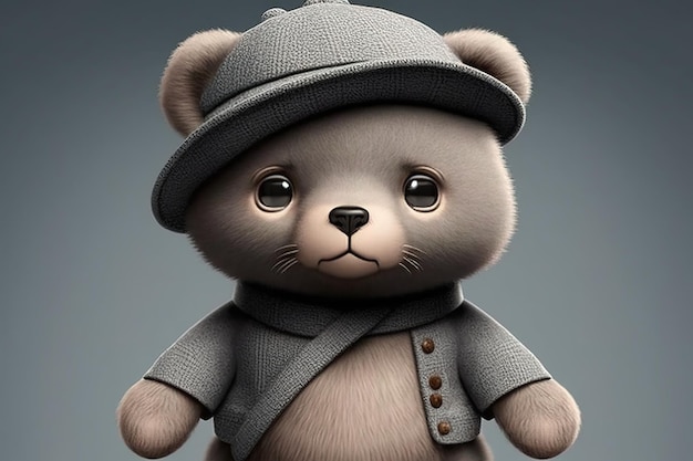 Funny bear cartoon character