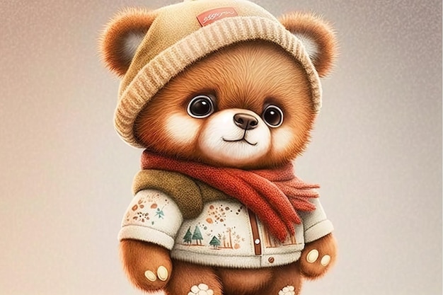 Funny bear cartoon character