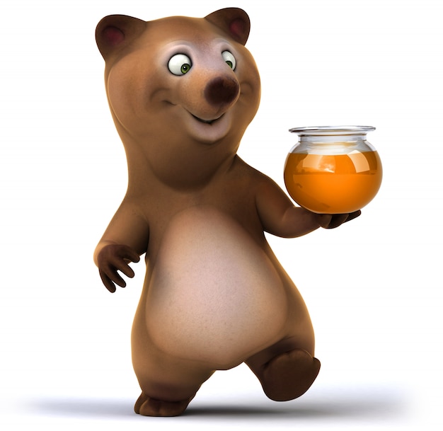 Funny bear with honey