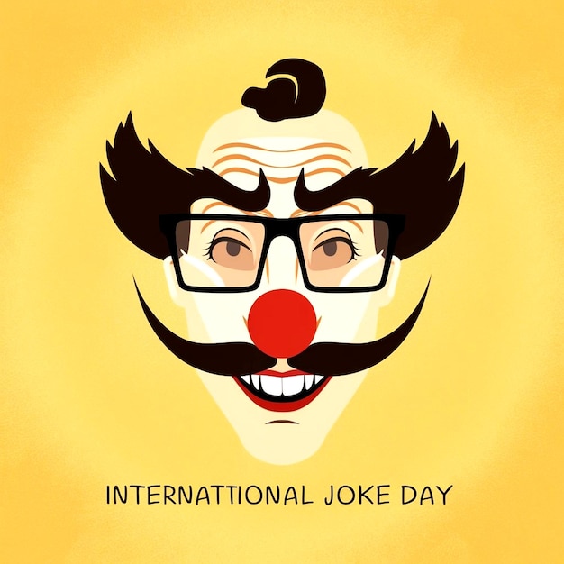 funny cartoon face or emoji for jokes day