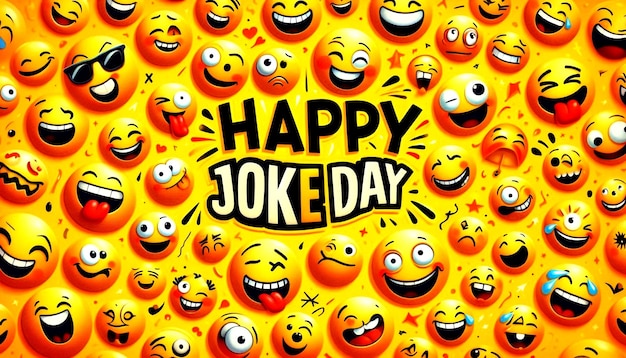 funny cartoon face or emoji for jokes day