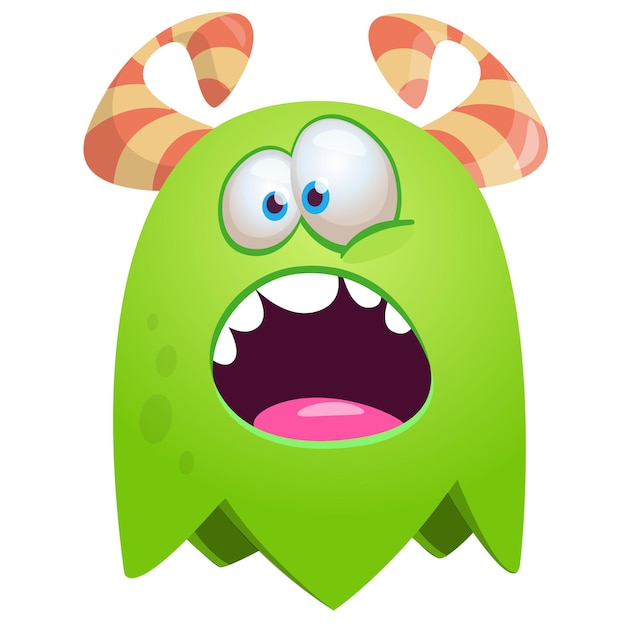 Funny cartoon monster character Illustration of happy alien creature Halloween design