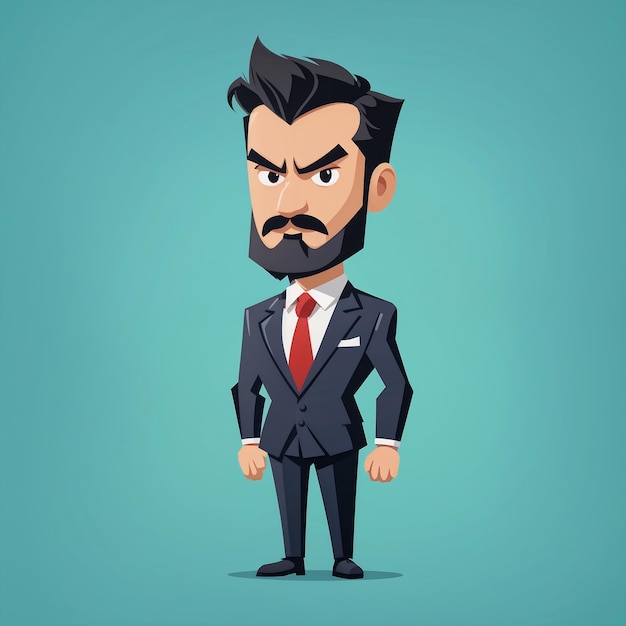 Funny Cartoon Vector Illustration Of A Man In A Business Suit