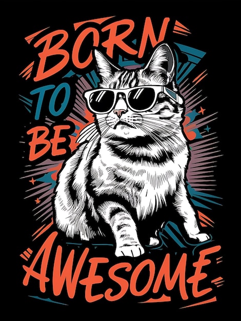 A funny cat and eyecatching design