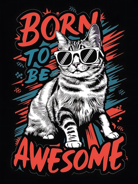 A funny cat and eyecatching design