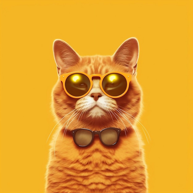 Funny Cat Wearing Sunglasses Generative AI