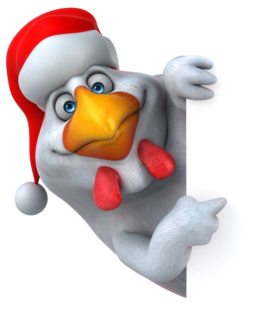 Funny chicken 3D Illustration