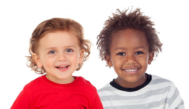 Funny children looking at camera 