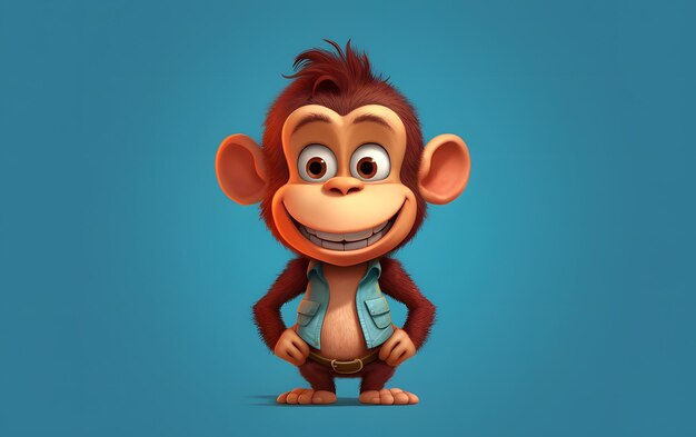 funny cute monkey animal cartoon character