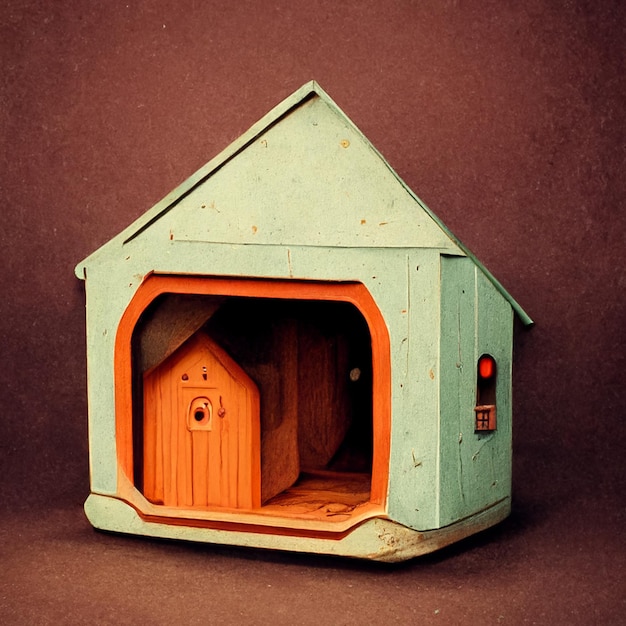 Funny dog house barkitecture art concepts blackground paint illustration