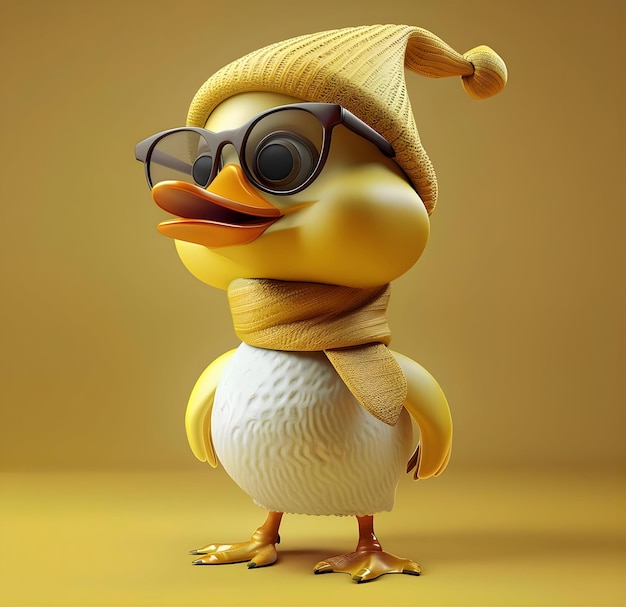 Funny Duck 3D Illustration