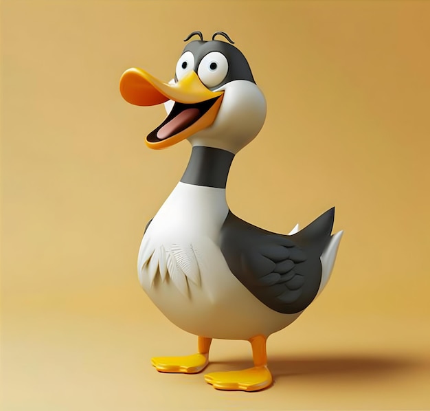 Photo funny duck 3d illustration