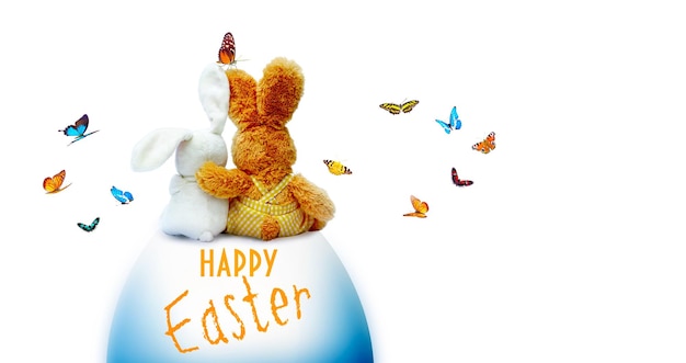 Funny Easter bunny Happy Easter holiday concept