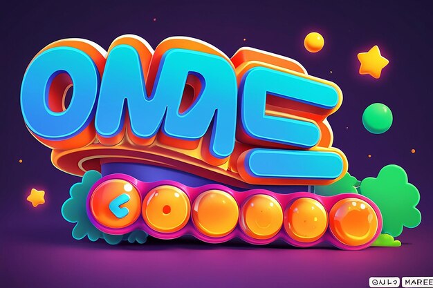 Photo funny game 3d editable text effect